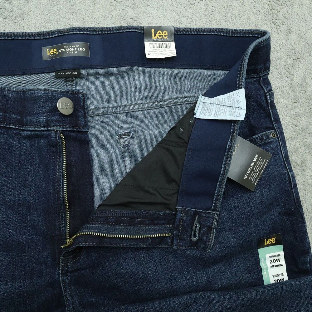 Lee Plus Jeans Women's Size 20W High-Rise Flex Straight Leg Denim 31" Inseam NWT - Picture 2 of 16